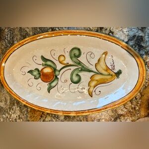 Vintage Vietri Pottery "Affresco" Tuscan 13" Oval Platter Discontinued piece